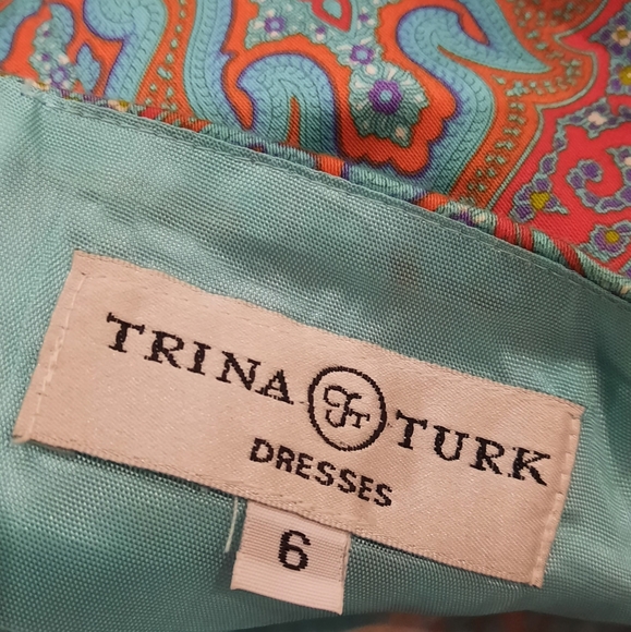 Trina Turk Geometric Kaleidoscope Halter Dress. - Picture 3 of 10